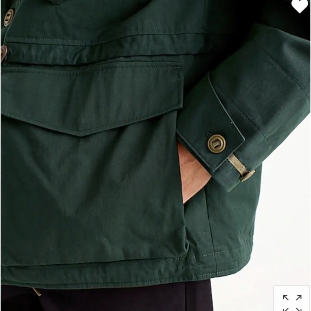 J. Crew Cotton-Nylon Survey Parka Green BE364 Mens Size L - Picture 3 of 14